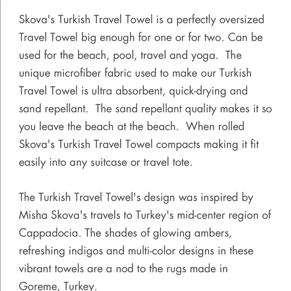 Skova's Turkish Oversized Travel Towel, beach pool travel yoga 59x59 inches